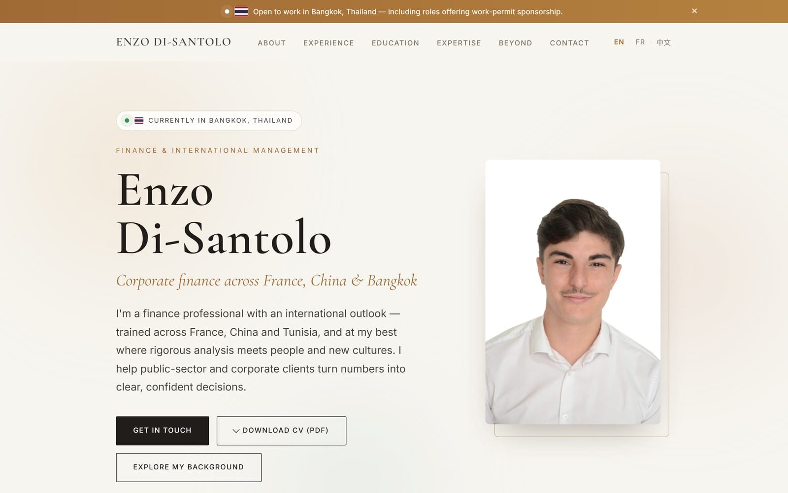 Enzo Di-Santolo — Personal CV · Finance